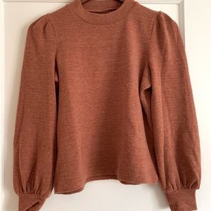 Madewell Puff-Sleeve Burnt Orange Sweater